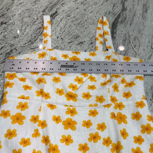 Forever 21 Sleeveless Summer Mini Dress Linen Blend Floral Lined Size L - Picture 7 of 10